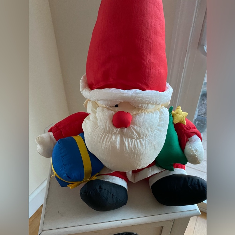 Vintage Santa Clause Puffy Nylon Plush 21 Inch